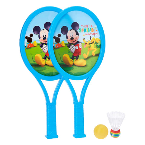 DISNEY MICKEY KIDS PLASTIC BADMINTON/TENNIS RACKET SET