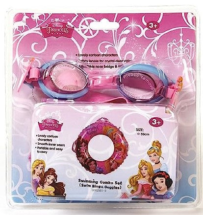 DISNEY PRINCESS SWIMMING RING & GOGGLES SET