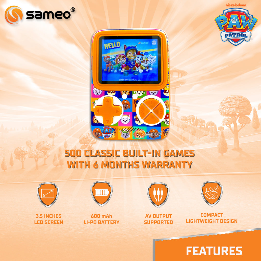 Sameo SG3000 Paw Patrol Edition Handheld Video Game Console | Sameo