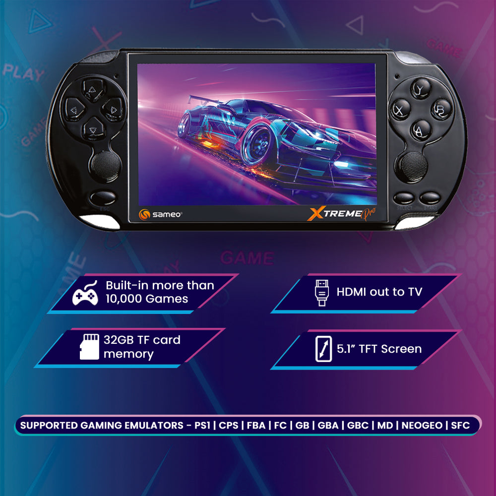 Sameo XTREME Pro Handheld Video Game 32GB 5.1” LCD Screen + more than ...